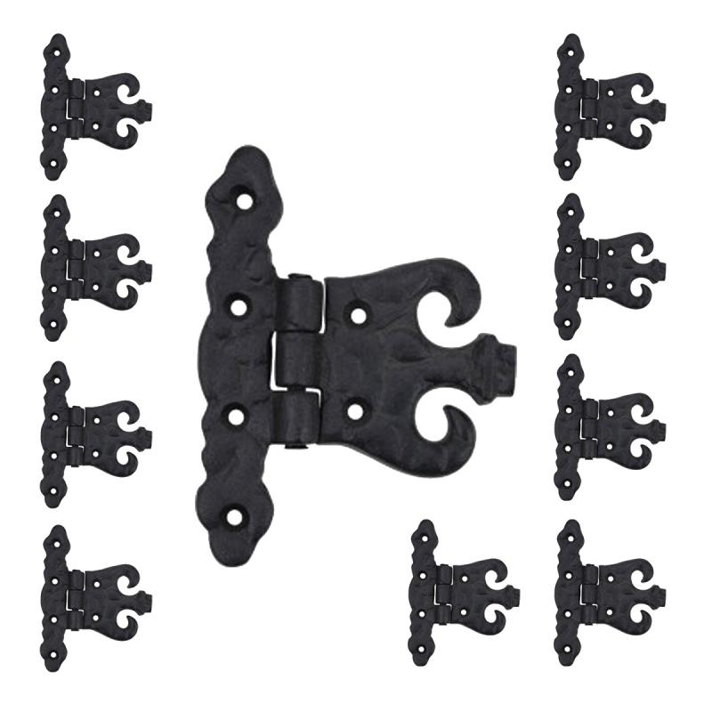 Wrought Iron Hinge Black Rustproof Door or Cabinet Pack of 10  |  Cabinet Hinges Cabinet & Door Hinges Cabinet Hinges