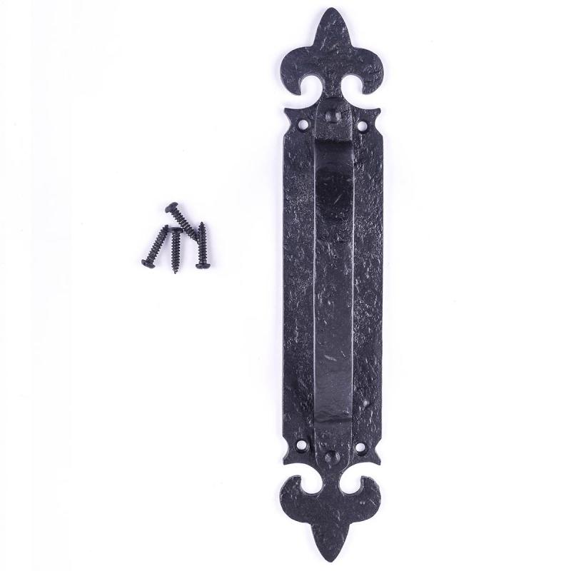 Black Decorative Large Door Handle Wrought Iron Antique Cabinet Door Pull Handle  |  Cabinet Drawer & Door Handle Cabinet Drawer & Door Handle Cabinet Drawer & Door Handle