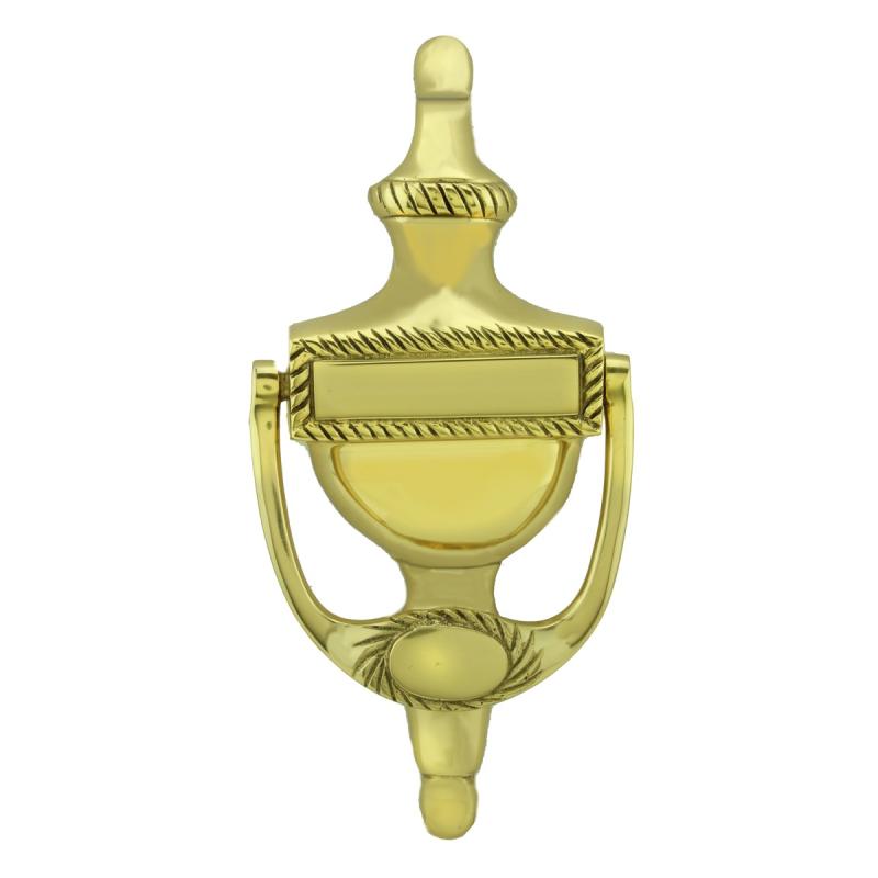 Brass Front Door Knocker Roped Traditional Design 6.5 inch. H x 3 inch. W  |  Door Knockers Door Hardware Door Knockers