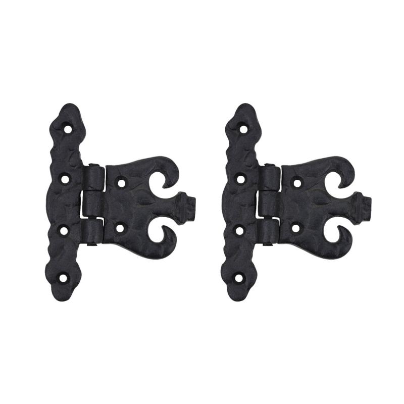 Black T Strap Door Hinge 4.5″ L Wrought Iron Flush Mount with Screws Pack of 2  |  Cabinet Hinges Cabinet & Door Hinges Cabinet Hinges