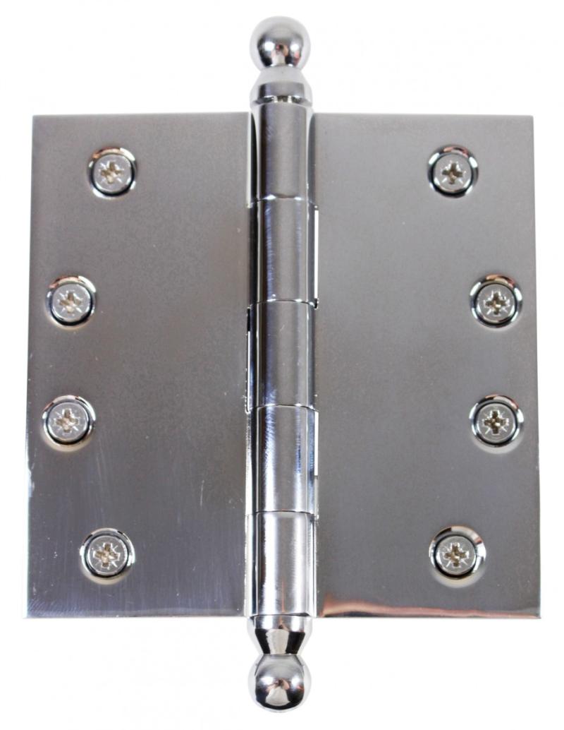 Chrome Plated Brass Kitchen Cabinet Door Hinge 4″ with Removable Ball Tip Pins  |  Cabinet Hinges Cabinet & Door Hinges Cabinet Hinges